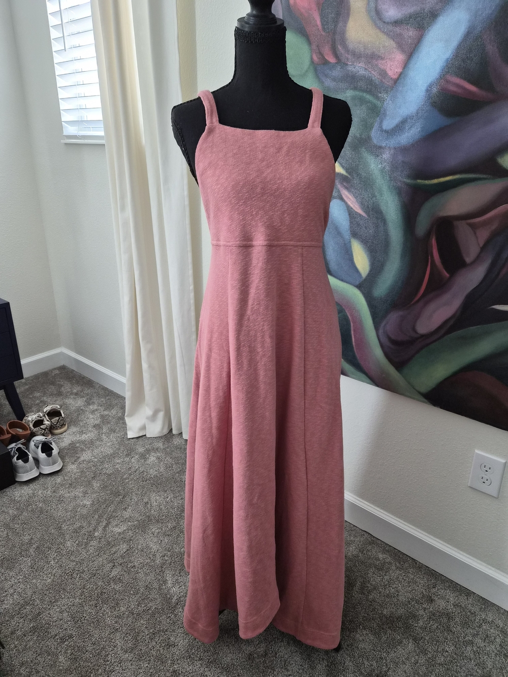 Free People Dusty Rose Square-Neck Maxi Dress